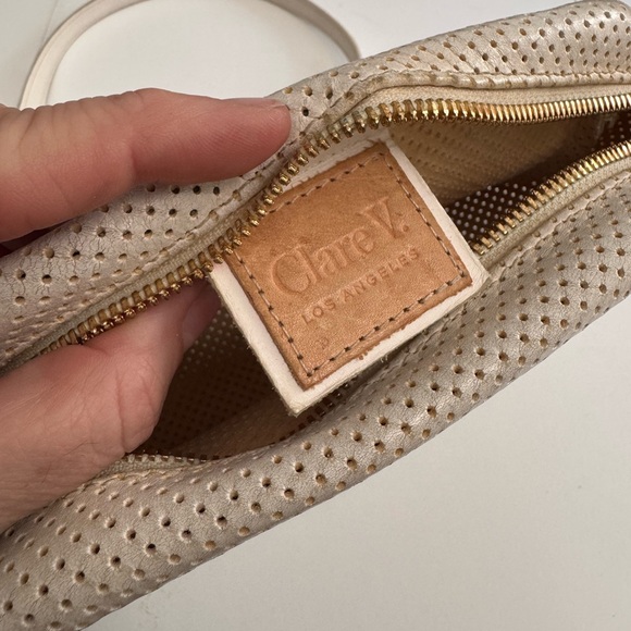 CLARE V. ✨ Cross Body Midi Sac perforated polka dot holes leather bag - Picture 3 of 10